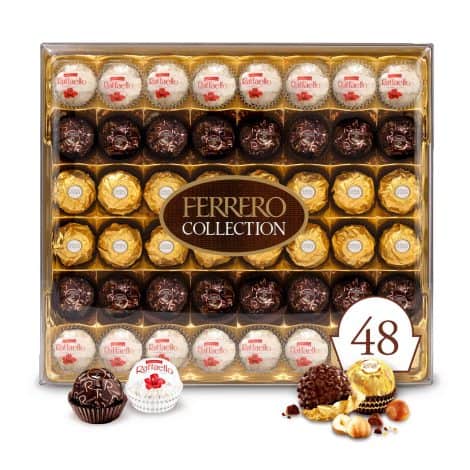 Luxurious Ferrero Collection – 48 Assorted Hazelnut, Milk Chocolate, Dark Chocolate, and Coconut Chocolates. Perfect holiday gift!