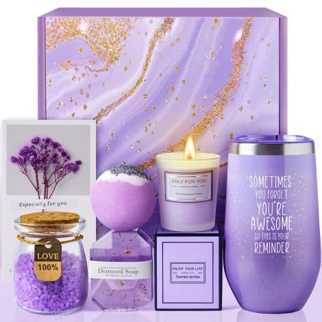 2023 Lavender Spa Gift Basket: Personalized, Ideal for Women—Perfect Birthday, Christmas, Valentine’s, and Mother’s Day Gift!