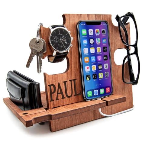 Customized Dock Hub – Personalized Docking Station, Charging Stand, Cell Phone Holder, Desk Organizer, and Engraved Gift.