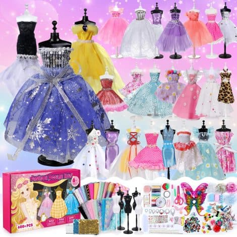 YEETIN Designer Fashion Kits: Complete sewing set with over 600 pieces for kids, perfect for birthdays and holidays.