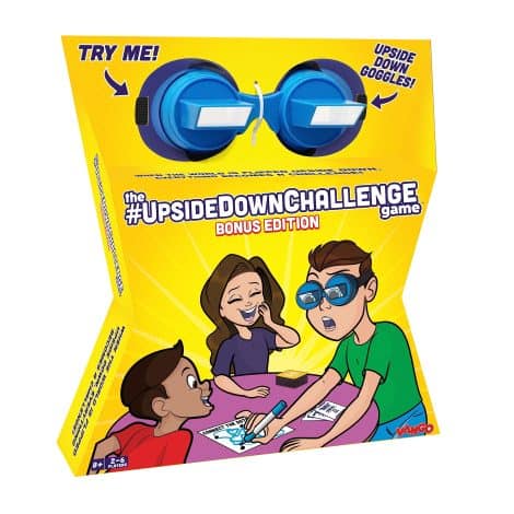 Introducing the Vango Fun Challenge Game for Families & Kids! Experience hilarious upside-down fun with goggles. Perfect for game nights and parties, for ages 8+. (Bonus version included)