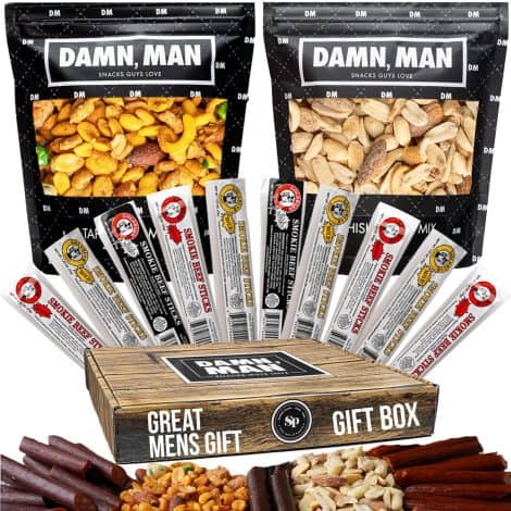 Sweet Plum Beef Jerky Gift Set with Nuts – Perfect for Dad, Husband, or as a Birthday Gift.