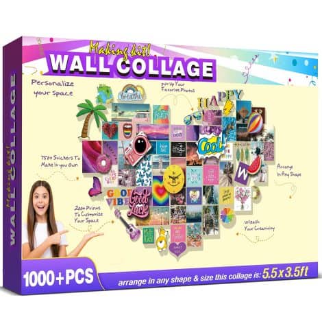 Heroange DIY Wall Collage Set is the perfect craft kit to personalize your space with pre-cut designs and pictures.