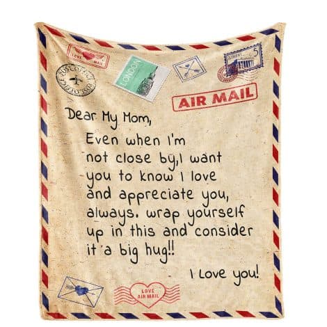 Ultimate Mom Gift Set: Love Letter Blanket, Super Soft Throw for Couch, Sofa – 60″x50″. Perfect for occasions.