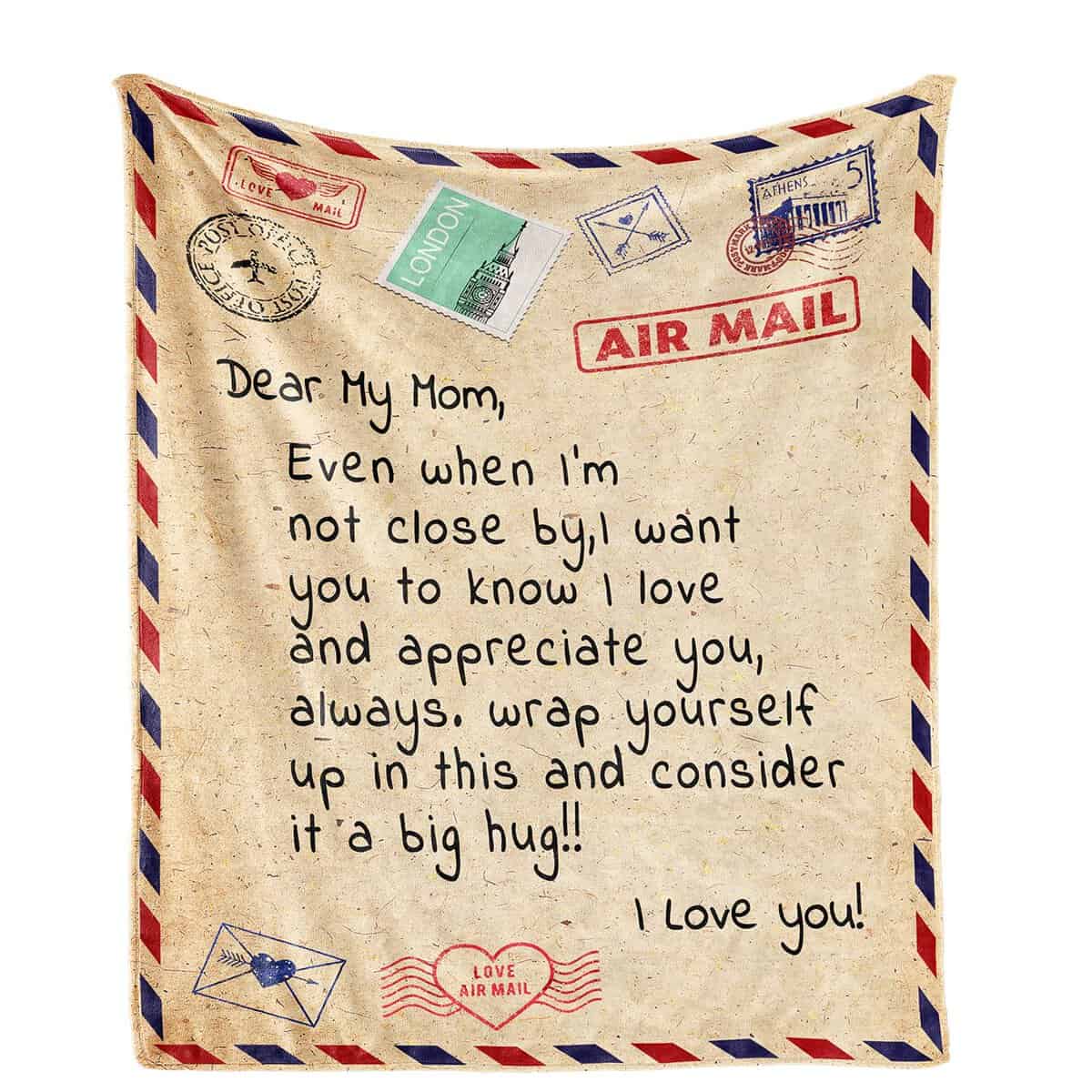 Best Gifts for Mom Happy Birthday Gifts for Mom from Daughter Son Christmas Thanksgiving Valentines Mothers Day to My Mom Blanket Gifts for Her Love Letter Super Soft Throw for Couch Sofa 60"x50"