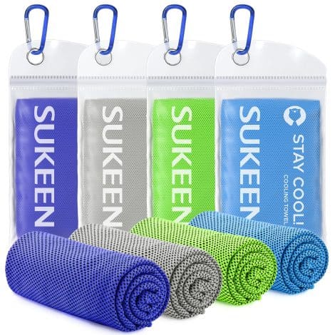 Stay cool with the Sukeen Cooling Towel, perfect for yoga, workouts, sports, camping, and more!