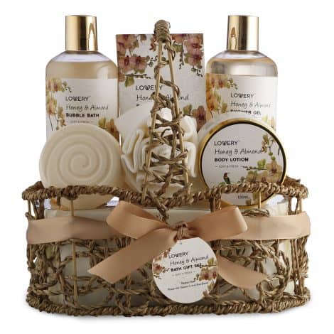 Luxurious Honey & Almond Home Spa Set – Perfect bath and body gift for him or her!