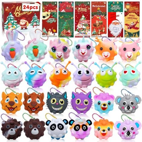 Christmas Fun Pack for Kids: Cute Animal Pop Balls, Perfect for Stockings, Goodie Bags, and Gift Ideas.