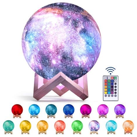 Astounding Galaxy Moon Lamp – Stylish Night Light with 16 Colors & Remote Control for Teens. Perfect for Christmas! (4.7 inch)