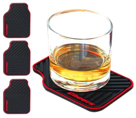 Cars-themed silicone drink coasters, perfect for men’s birthdays, Father’s Day, Christmas, or as unique gag gifts.