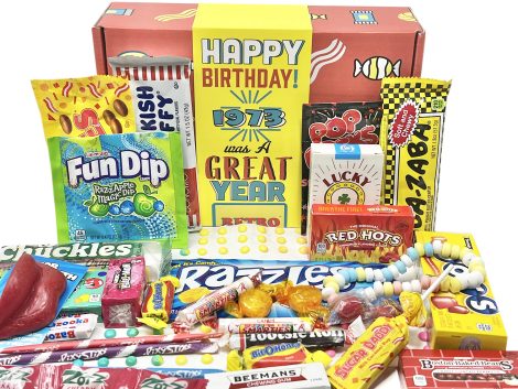 Nostalgic 70s Candy Box: A Sweet Blast from the Past – Ideal 50th Birthday Present for Him/Her.