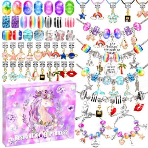 Awesome Adventure Charm Bracelet Kit – Perfect Gift for Girls Ages 8-12, Encourages Creativity and Imagination.