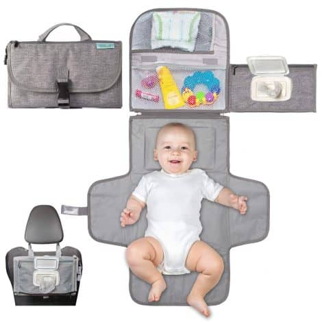 Kopi Baby’s Travel Changing Kit: Smart Diaper Changing Pad with Waterproof Pocket for Newborns – Perfect Baby Gift.