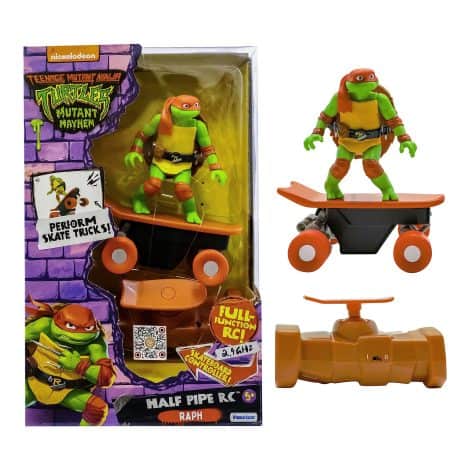 Get ready for action with the Teenage Mutant Ninja Turtles Half Pipe RC! Control and perform tricks on any surface with this Raphael Movie Edition. Suitable for ages 5+. Don’t miss the chance to collect them all!