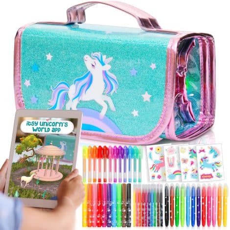 Amitié Lane Magical Unicorn Markers with AR App. Perfect Arts & Crafts Gift for Girls aged 6-8.