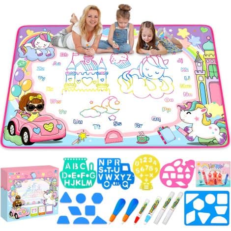 Magic Pen Water Doodle Mat – Creative Drawing Board for Kids – Educational Toy for Ages 3-12. Perfect Toddler Gift.