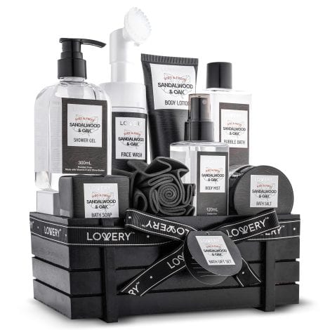 Holiday Spa Kit for Him – Luxurious Sandalwood and Oak Fragrance Bath Set with Face Wash, Shower Gel, and more!