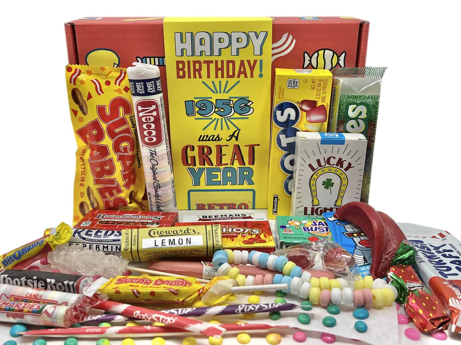 RETRO CANDY YUM ~ 1956 67th Birthday Gift Box Nostalgic Mix from Childhood for 67 Year Old Man or Woman Born 1956 Jr