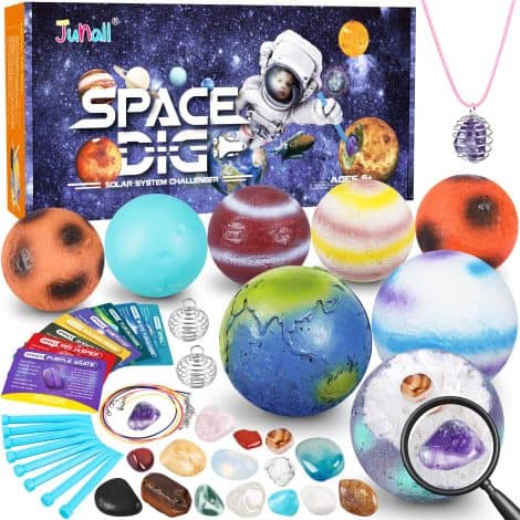 Discover the Gemstone Dig Kit, an educational Easter egg space toy that lets kids explore the solar system!