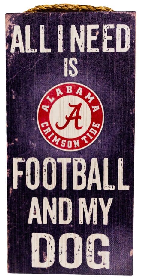 Alabama NCAA Football and Dog Wood Sign – Perfect for the ultimate fan!