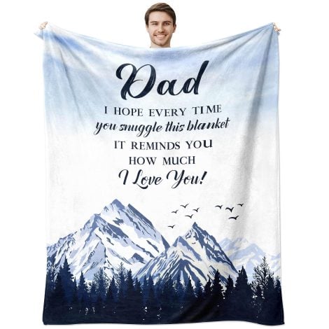 Christmas Gifts for Dad from Daughter: Best Dad Ever Throw Blanket, Perfect for Birthdays and Holidays.