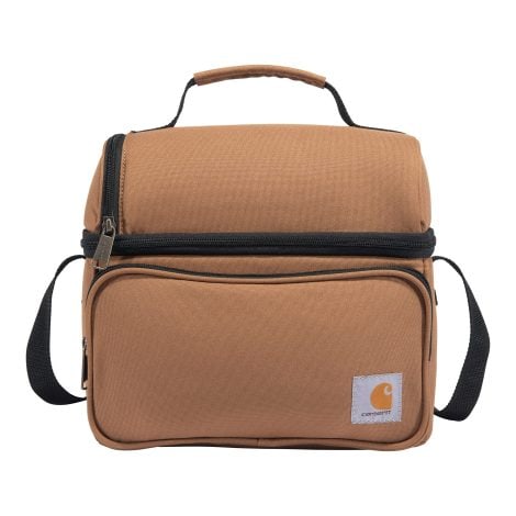 Carhartt Brown Insulated Lunch Cooler Bag, featuring dual compartments for a deluxe lunch experience.