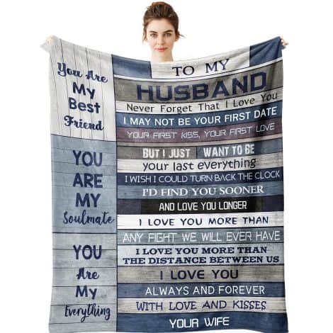 Yamco Gifts for Husbands Blanket – Cozy 60″x50″ Present – Ideal for Husband’s Special Occasions.